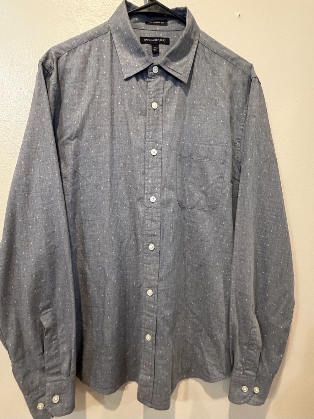 Banana Republic Men's Blue Dotted Button-Down Shirt